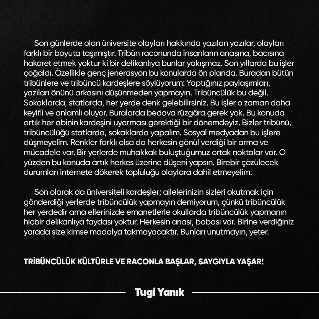 BU ALEMİN HAKKINI VEREN BÜTÜN TRİBÜNCÜLERE SELAM OLSUN.