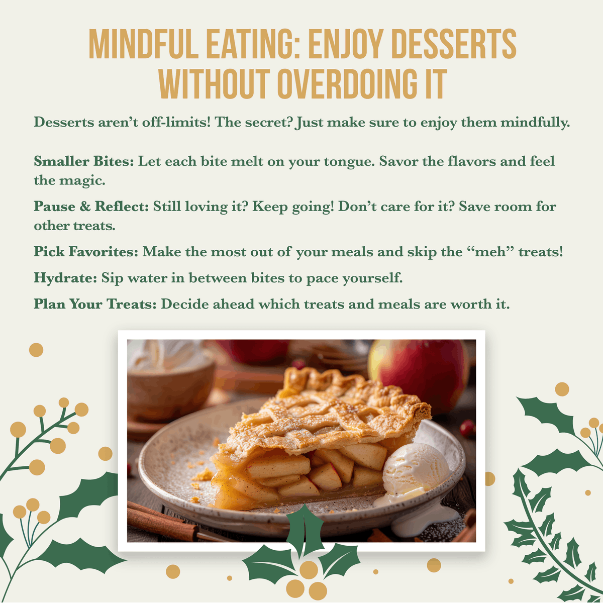 CoreLifeMD's tweet image. 🎄 Don’t let holiday eating stress you out!

✅ Small plates = balanced portions
✅ Choose your favorites and savor every bite
✅ Fill half the plate with veggies &amp;amp; drink water in between bites

Visit corelifemd.com for more holiday hacks.

#HolidayHacks #CoreLife 💚