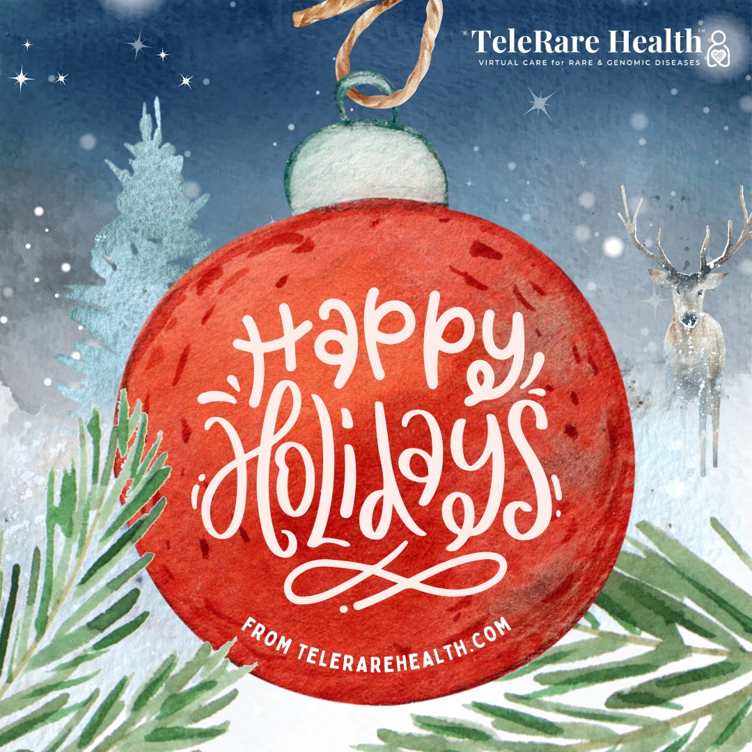 TeleRareHealth's tweet photo. From all of us at TeleRare Health, we wish you a joyful holiday season filled with happiness and good health!
See how TeleRare Health can help you in the new year at https://t.co/x4ks3rjHY7
#telerarehealth #virtualclinic #telehealth4rare https://t.co/benVuia8Nx