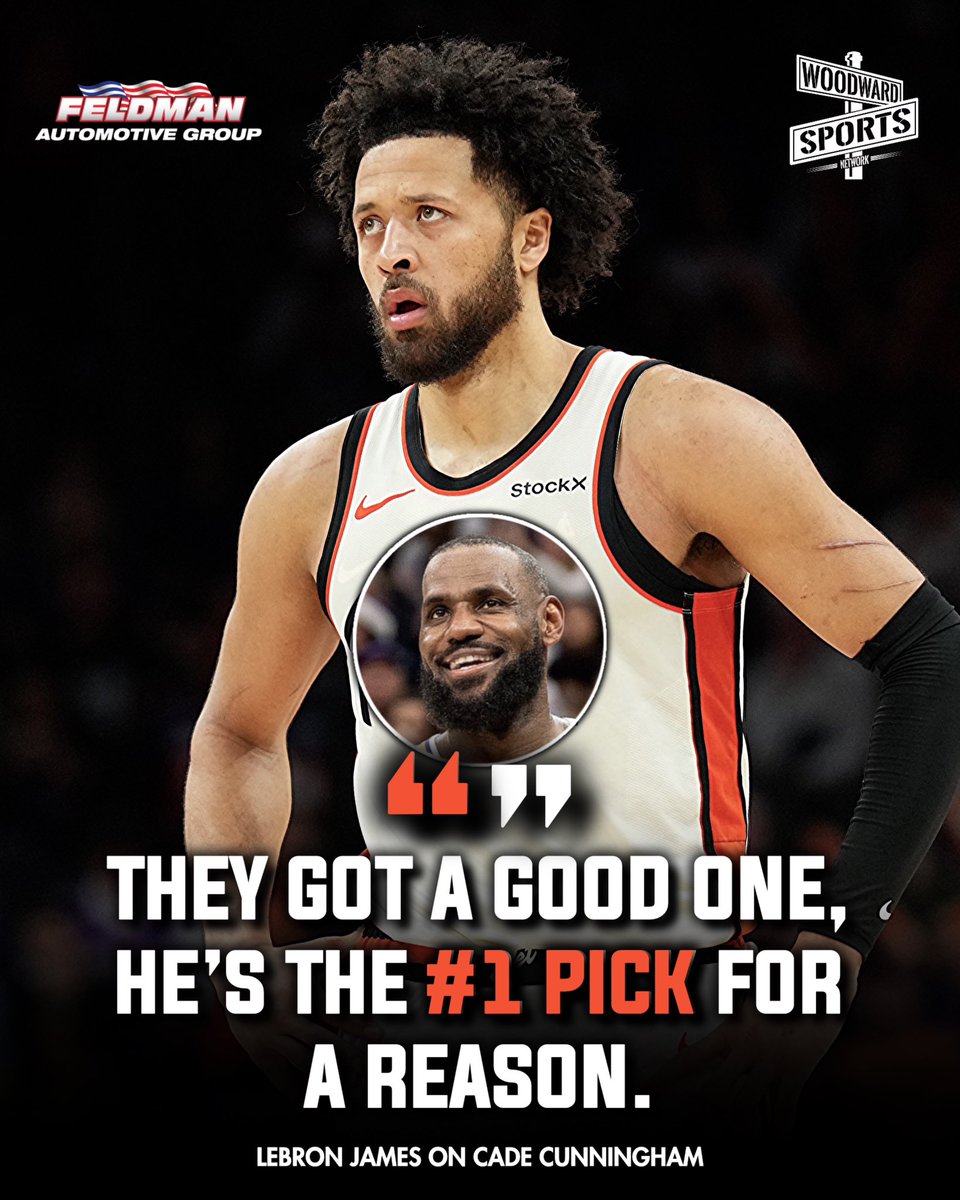 woodwardsports's tweet photo. LeBron James 🤝 Cade Cunningham

Cade is getting praise from ALL the greats 🔥 https://t.co/Jq8TUJggUb