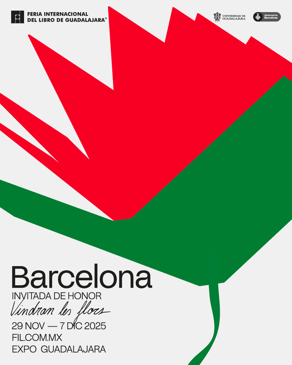 ¡Barcelona será la Invitada de Honor de la #FILGuadalajara 2025! 📖

Les esperamos en Expo Guadalajara del 29 de noviembre al 7 de diciembre de 2025, para celebrar la edición 39 de la Feria Internacional del Libro de Guadalajara. 📚✨

#SomosLectores #VindranLesFlors