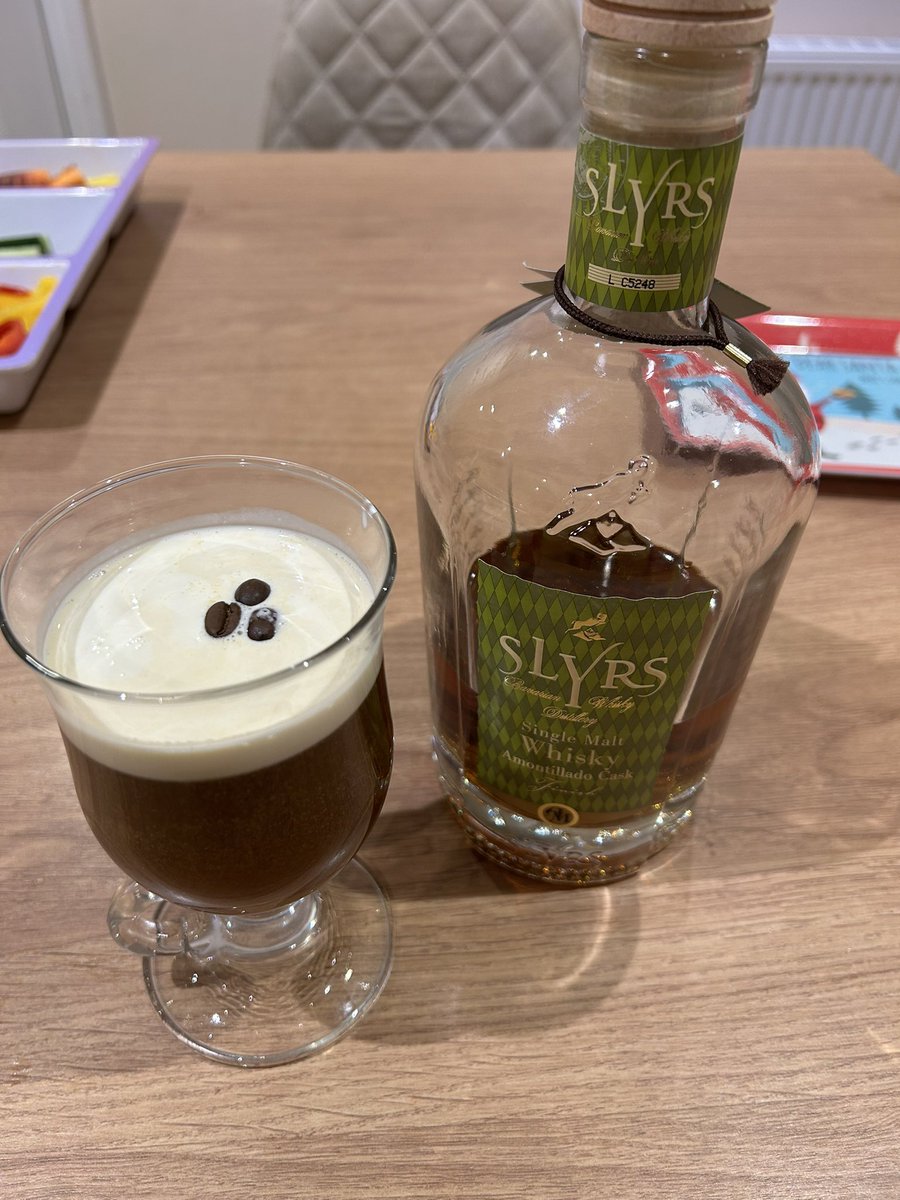 Not an Irish Coffee, not a Scotch Coffee but a German Coffee. Mmm
<a href="/SlyrsWhisky/">Slyrs</a>  #liqueurcoffee #christmascoffee