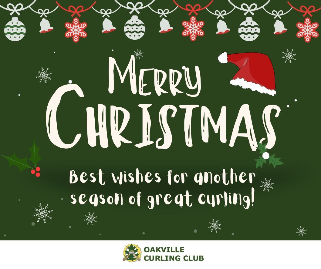 Happy holidays to all our Oakville curling members. Enjoy your time with family and friends over the festive season and we'll look forward to seeing everyone  back on the ice and ready to rock In January 2025.