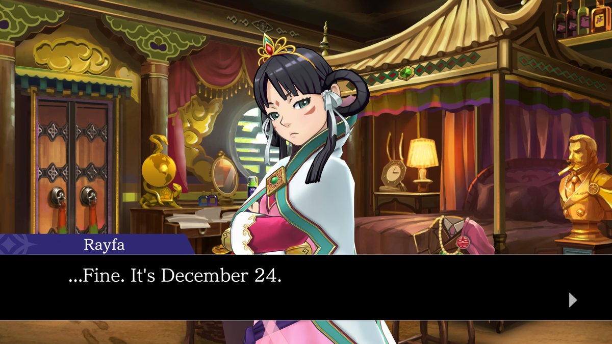 aceattorneygame's tweet photo. Almost Christmas also means wishing a happy birthday to her benevolence, Rayfa Padma Khura'in. May she stay safe and secure while she enjoys the day in her beautiful, kingdom. 🦋 https://t.co/cw66gzqPN8