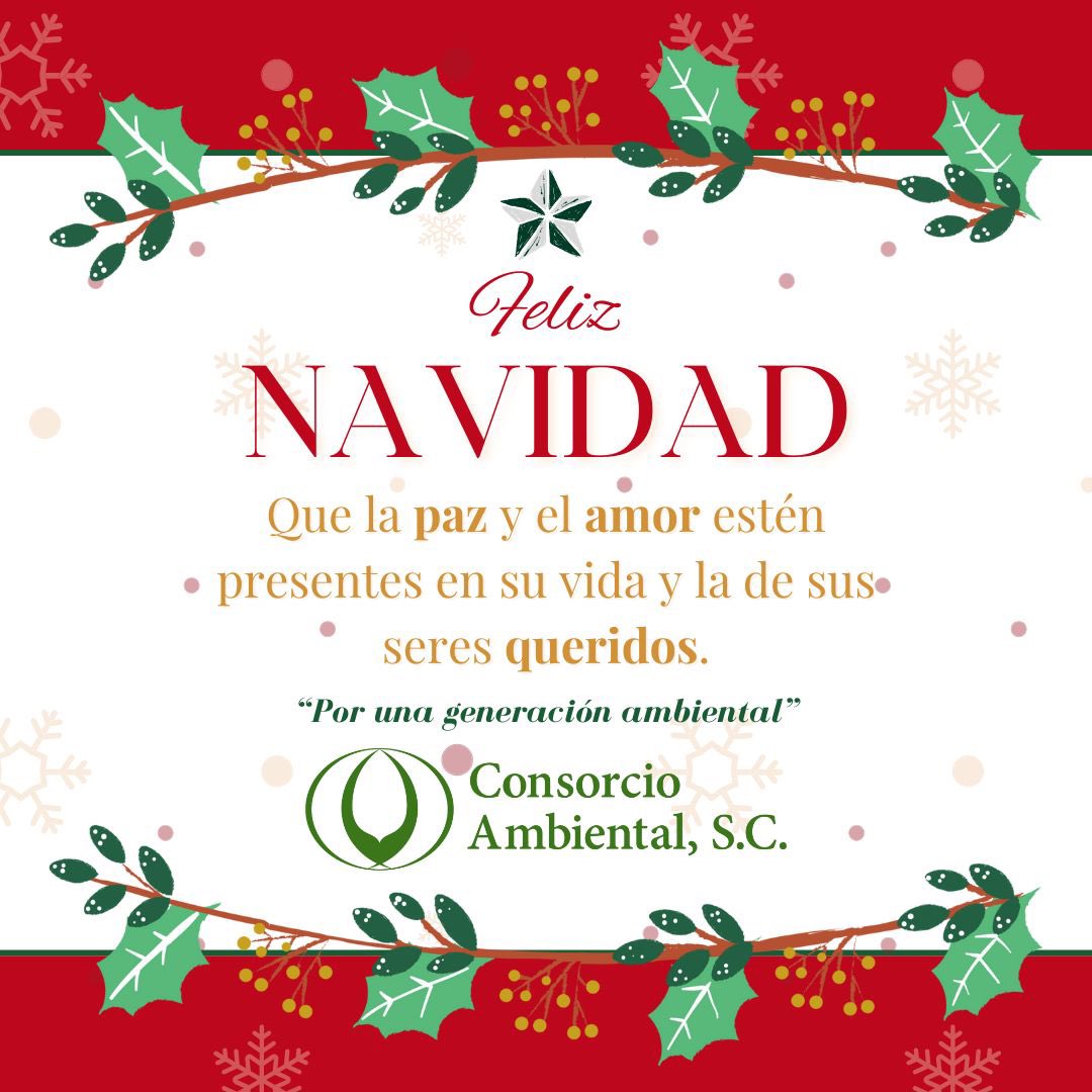 ¡FELIZ NAVIDAD! Les deseamos todo el equipo de Consorcio Ambiental 🙏🏻  Que la Paz, el Amor y la salud reine en sus hogares
🎄🪅💚⭐️♻️