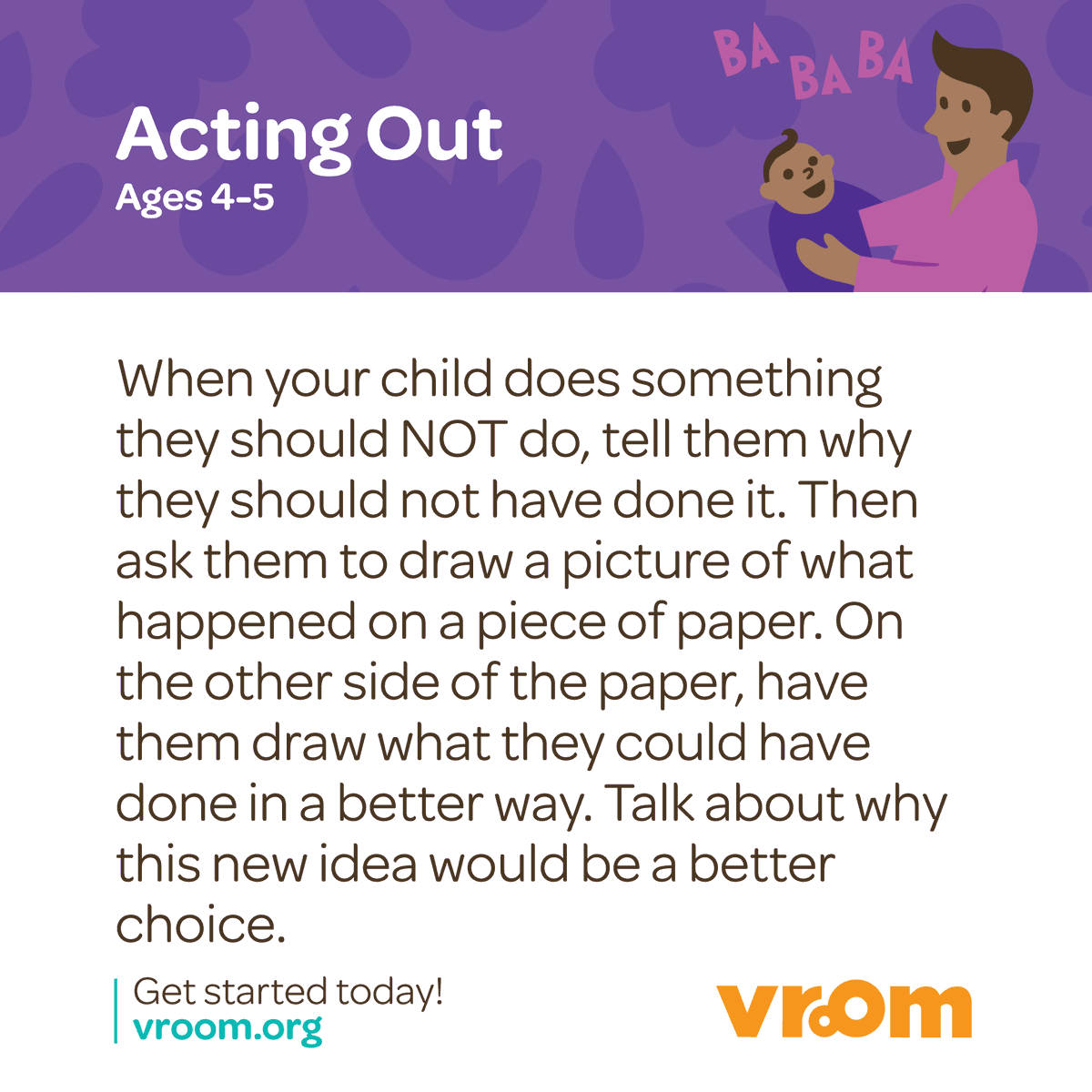joinvroom's tweet photo. Let's face it. Sometimes, the overwhelming nature of a holiday can cause our kiddos to act out. If this happens to you, try this #VroomTip to get them involved in learning from their misbehavior!
For great #brainbuilding tips any time of year, head to https://t.co/yVnyDjOXJS! https://t.co/eJBA4G8TBM