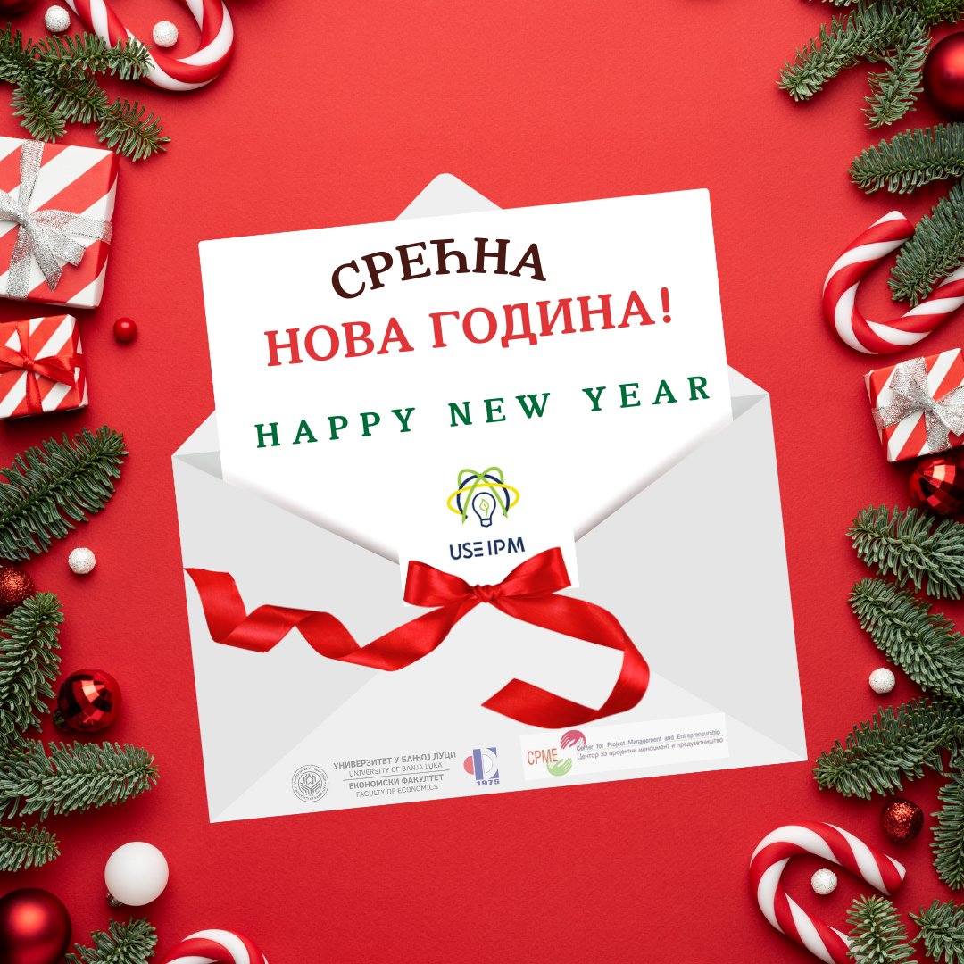 CPMEBanjaLuka's tweet photo. Posljednjih deset dana godine je sjajna prilika za retrospektivu i zahvalnost za sve uspjehe u 2024. godini!
CPME i @useipm vam žele srećnu i uspješnu novu 2025. godinu (bar) kao što je to nama 2024. bila! 📷📷
#cpme #useipm #Entrepreneurship #happynewyear https://t.co/e4fdpcebli
