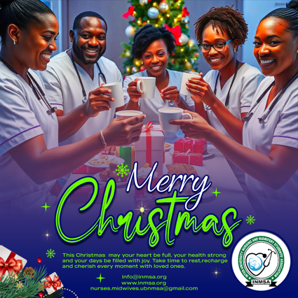 INTER-UNIVERSITY NURSING &amp; MIDWIFREY STUDENTS ASSOCIATION (INMSA)
Expresses gratitude for the great support you all exhibit; Students, Partners and Stakeholders.

We Wish you and Your Entire Families A Merry Xmass 🧑‍🎄
To stay Healthy Even in Festive Season, Eat Healthy👋