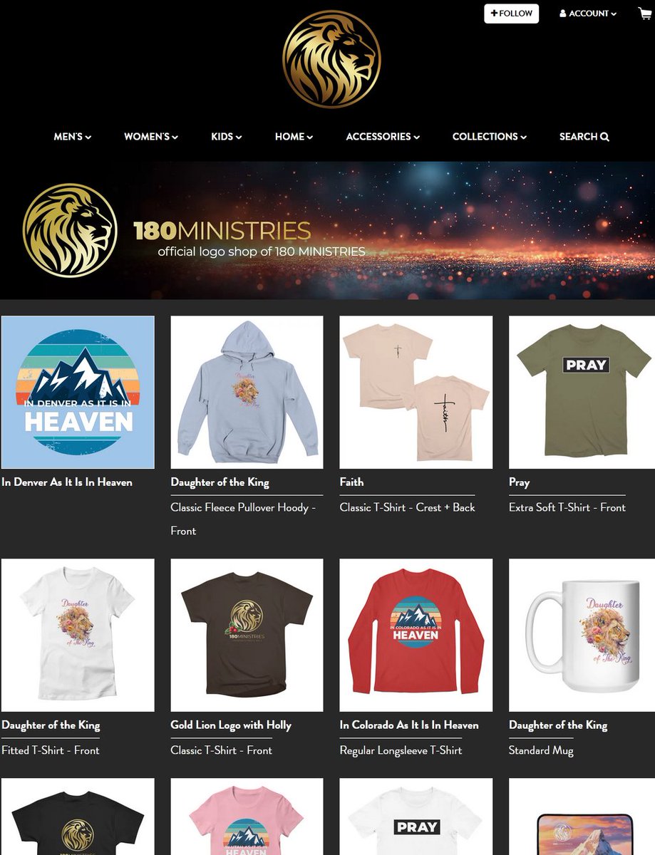 180MinistriesHQ's tweet photo. 🚨🚨 NEW ONLINE STORE!!! 🥰🥰🥰

Be Among the first to visit our brand new online 180 Ministries Logo Shop

https://t.co/EtRmCpRaGG

 #swag #sale #shirts #womens #mens #kids #pray #denver #indenverasitisinheaven #lion #mugs https://t.co/G1ikaUPIgl