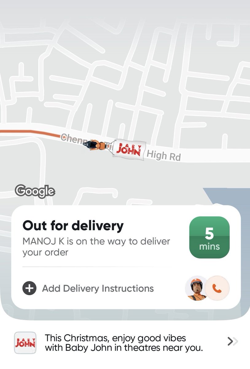 That's brilliant movie Campaign 😎 #BabyJohnPromotions <a href="/swiggyindia/">Swiggy India</a> <a href="/Atlee_dir/">atlee</a>