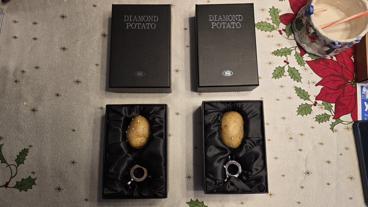 It's a Christmas miracle! My wife and I each got a diamond potato and they arrived today!

@cardsagainsthumanity is the best ♥️