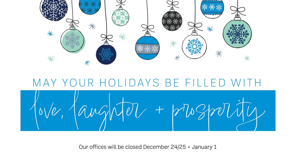 Happy Holidays! Our offices will be closed Tuesday, December 24, Wednesday, December 25, and Wednesday, January 1. We wish you a wonderful holiday season and a prosperous new year. #HappyHolidays #TisTheSeason #KraftCPAs