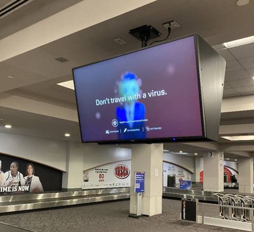 RIHEALTH's tweet photo. Before your next flight, make sure you’re not traveling while sick. Let’s keep airports and planes safe for everyone! Check out the video airing at  @IFlyRhodeIsland: https://t.co/kDcaIOt8ak #DontTravelWithAVirus #HealthFirst #TravelSafely #PVD #RIDOH https://t.co/uYRCAZGtfn