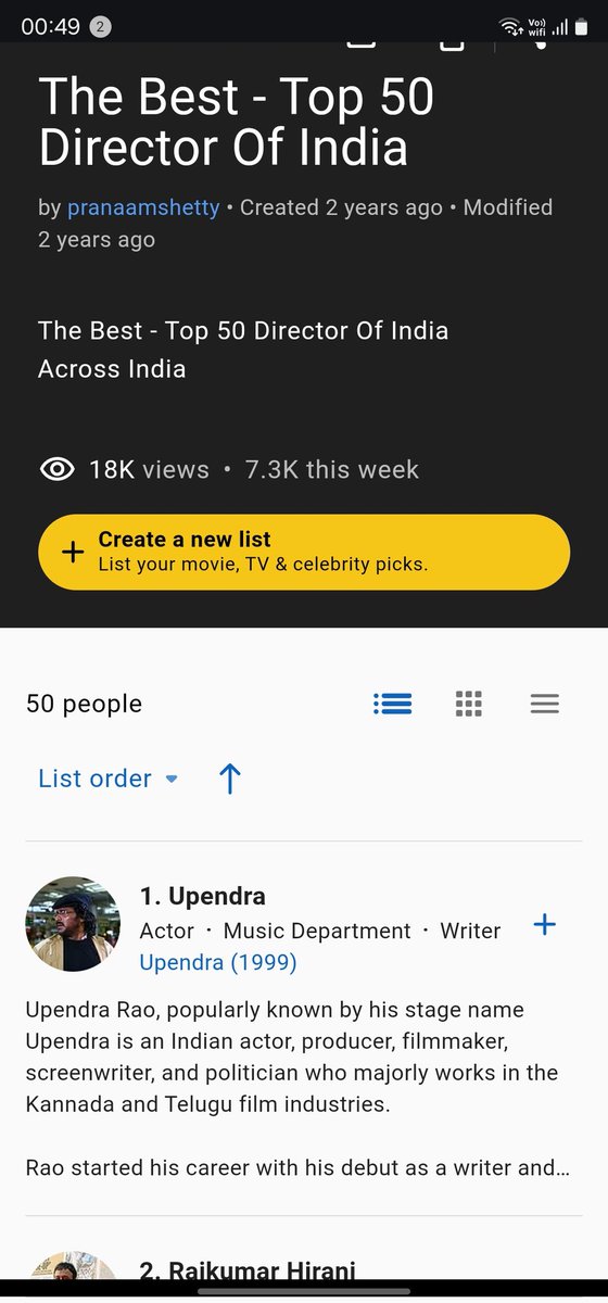 merajeshjain's tweet photo. @nimmaupendra is the best top 50 director of India @IMDb_in #UiTheMovie https://t.co/giIj4ztFK9