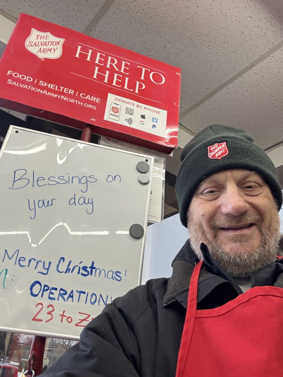 Celebrating in my usual Christmas Eve way. Ringing bell at Fareway in Faribault. Stop by and help to fill the Salvation Army red kettle. I’m thankful to be able to do this again.