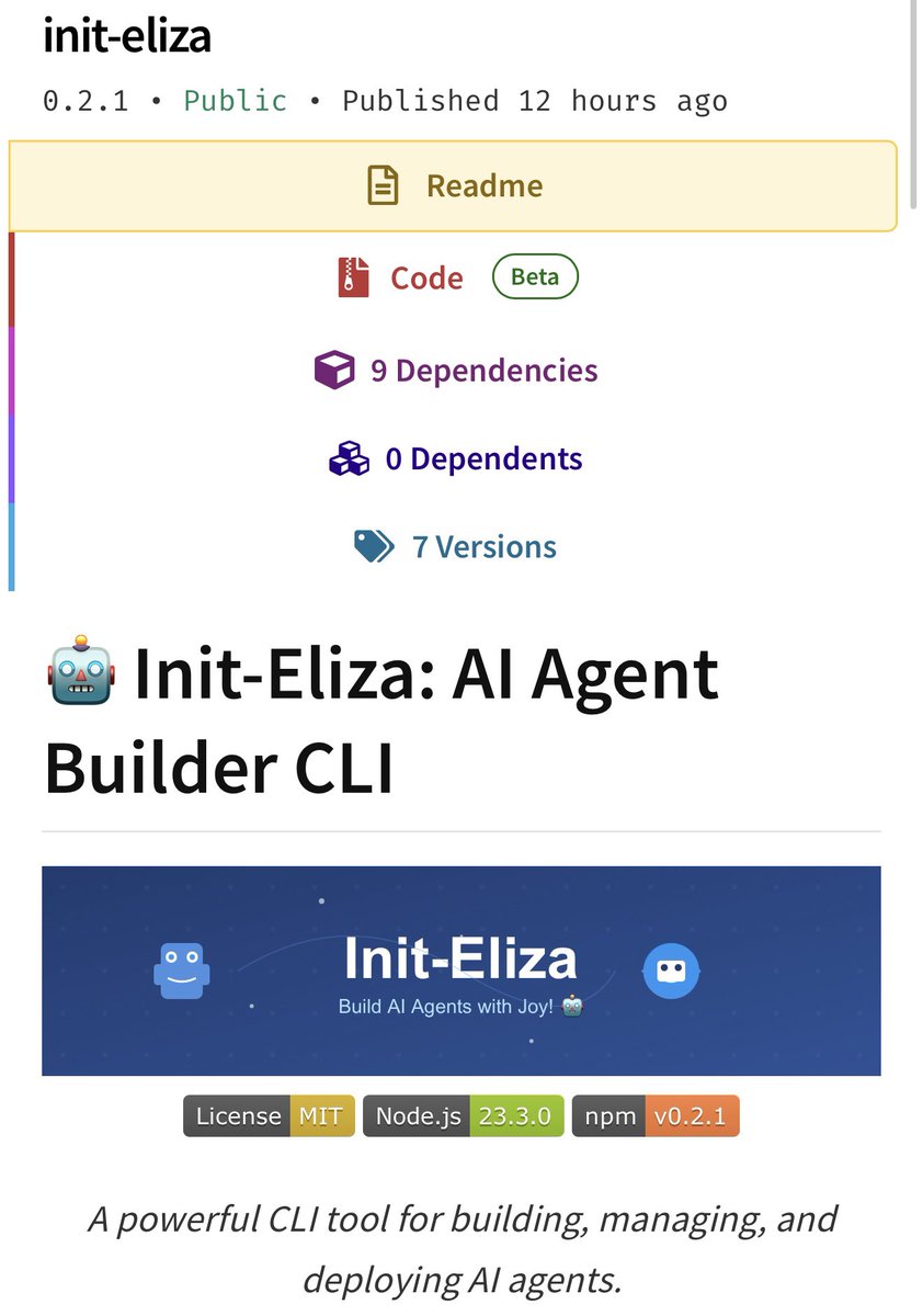 _dev_og's tweet photo. Our CLI for elizaOS is now available on npm. Full guide dropping soon. Lets build! Get an agent up and running in 4-6 minutes. 

@w3bbie_xyz https://t.co/TNGcHcg4iR