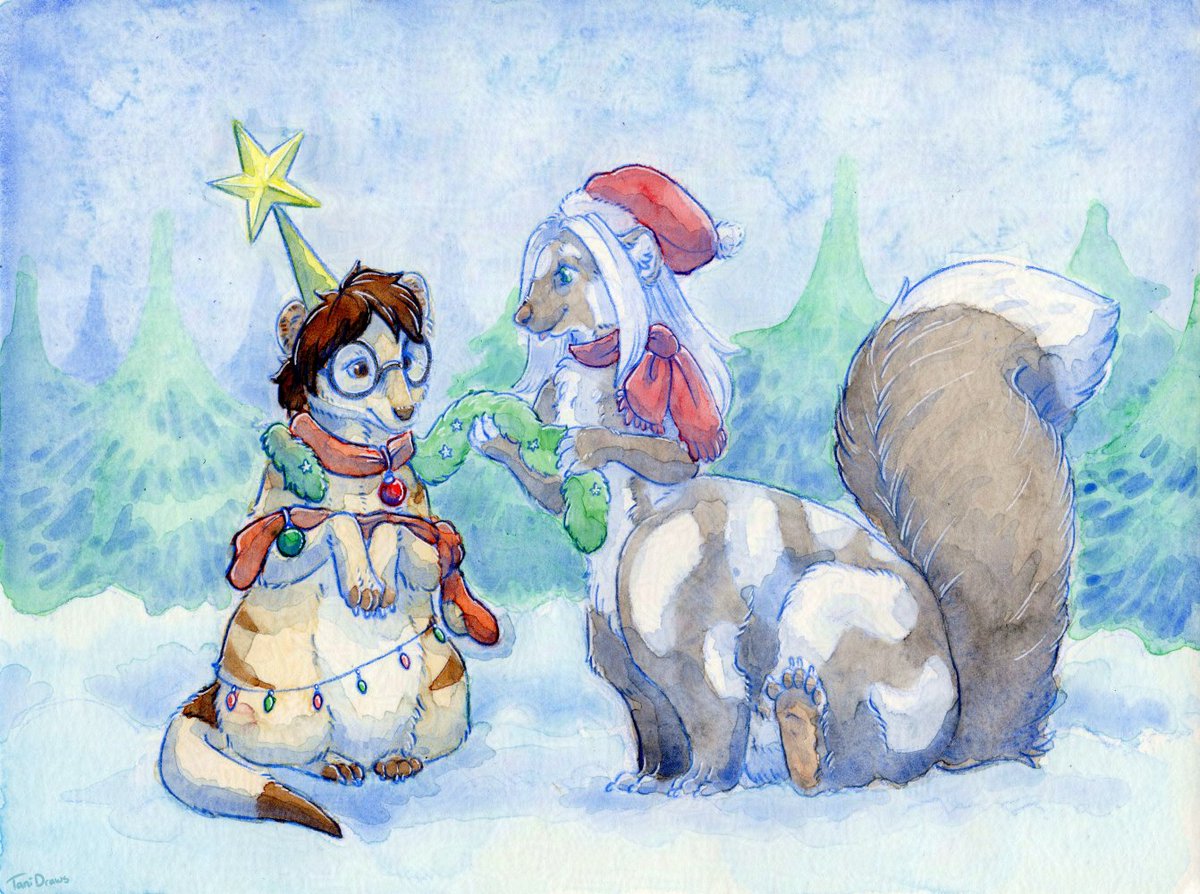 Wishing you all a festive holiday season and may you have a wonderful 2025! ❤️

🎨 tanidraws.bsky.social 🦨 Taross
#Furry #FurryFandom #FurryArt #Glazed