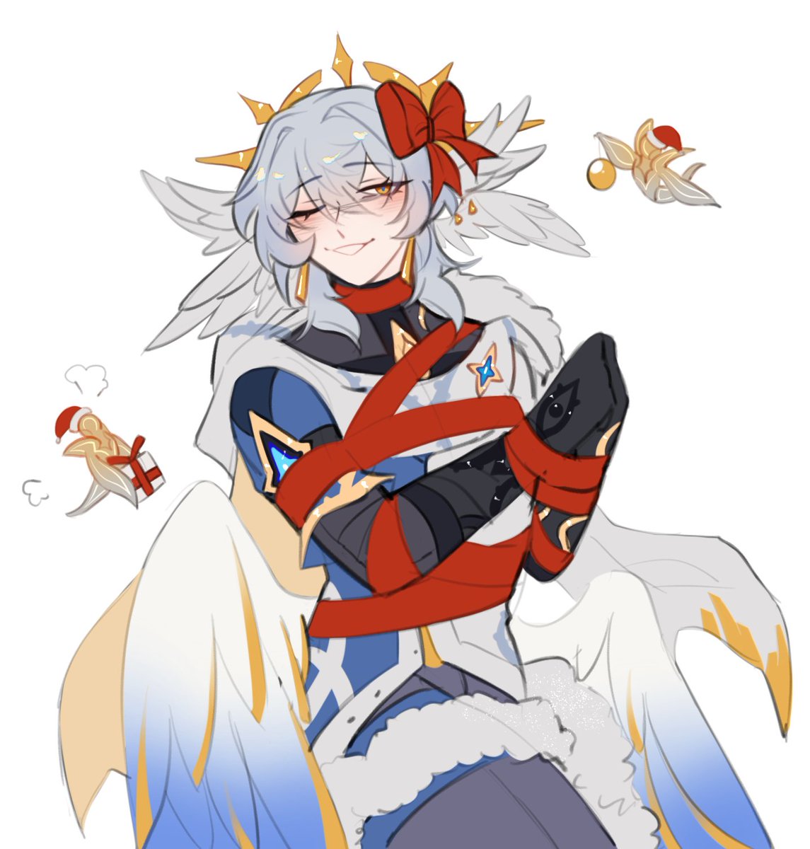 :"make a wish before bed. maybe you'll find the present you want when you wake up~"
merry christmas 🎀

#sundayhsr