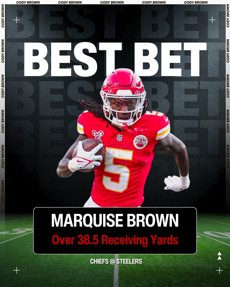 CodyBrownBets's tweet photo. 🏈 NFL Christmas Best Bet
🔴 Marquise Brown Over 38.5 Receiving Yards

This was sent in my free Telegram channel earlier. Happy to play to over 44.5.

We’ve won back to back NFL Best Bets.

21+, gamble responsibly. https://t.co/ZucmgF6qXB