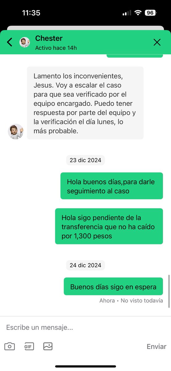JesusEd89414608's tweet photo. @getdolarapp 
Me hicieron una transferencia que ya sale marcada como liquidada en Banxico y aún no se resuelve mi caso,ni siquiera en visto me deja el agente de soporte,ayuda porfavor https://t.co/fTHH8Bgib7