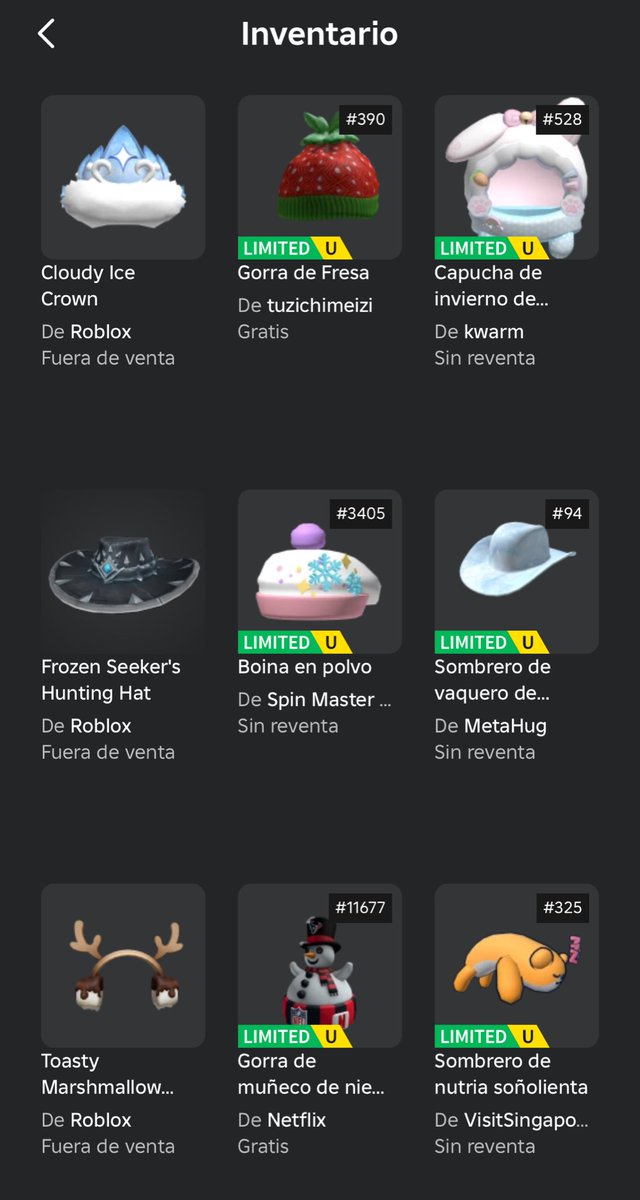RobloxianoUGC's tweet photo. @UgcNoticias_ Vaya, al parecer por cada dos accesorios de cabeza limited, hay uno normal XD https://t.co/5sxdH1a4RE