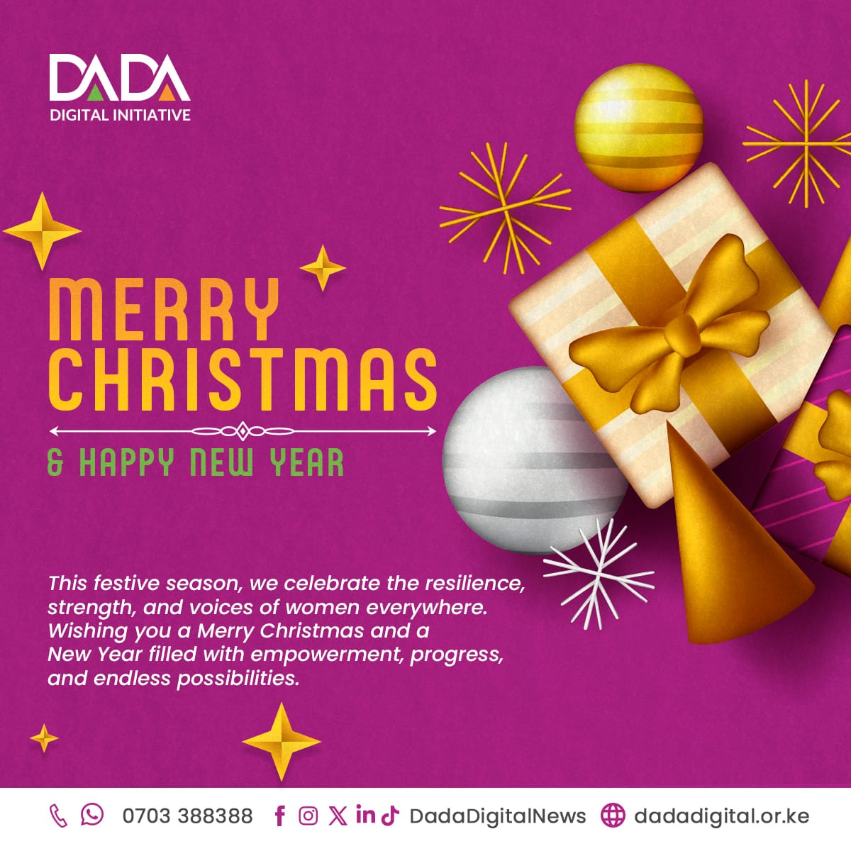 ✨#MerryChristmas and Happy New year !🌲

We are grateful for your support in empowering women and the community. May your Christmas be filled with love a d cherished moments with your loved ones.

Thanks you for being part of our story as we "Tell Her Story".