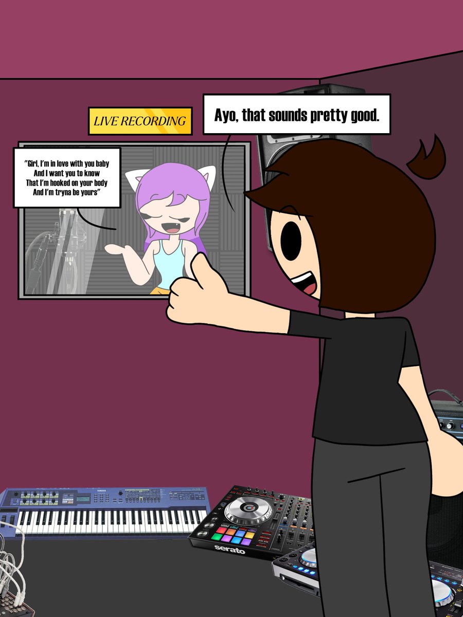 Me checking in with Ava singing the lyrics
#Kingprui40Dash #OC #originalcharacter #artist #AvaYumekawa #artmoots