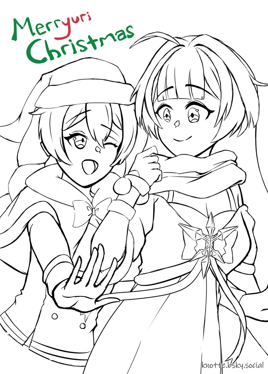 AsymmetricalK's tweet image. Merryuri Christmas! #kiamei
Didn't have time to color this, check back again in a couple of days maybe :D