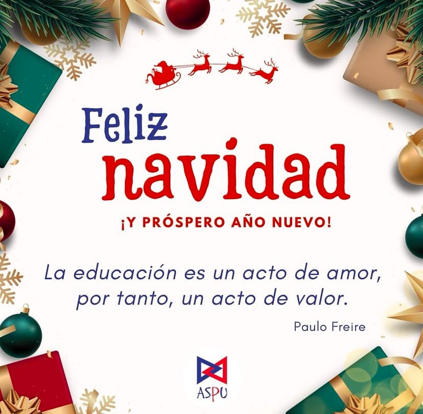 Desde ASPU le deseamos a todas y todos los profesores universitarios una feliz navidad y próspero año nuevo 🎄🎄🇨🇴