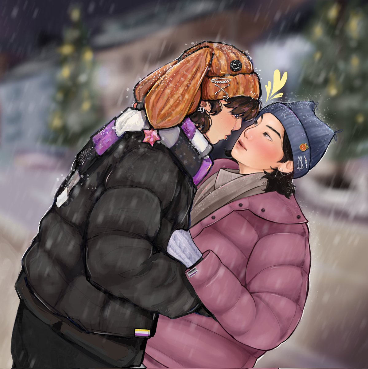 sugarsuuga's tweet photo. happy holidays with ynkk !! <3 (and did a drawing with ad ad (@ad13yeow) again!!) 🐰💜🐱🏳️‍🌈🎄☃️
#yoonkook #kookgi https://t.co/QJpPoHdEqS