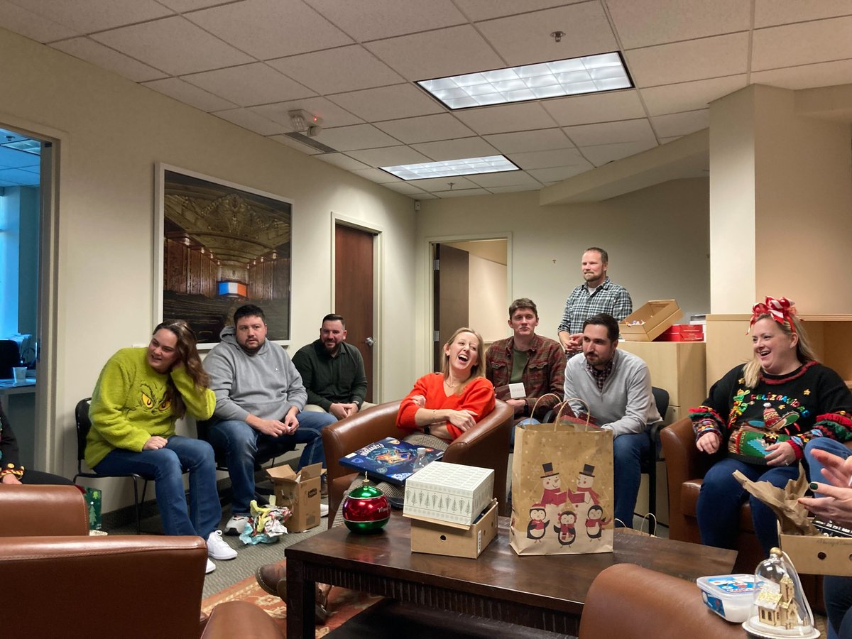 merrymtg's tweet photo. It was a week full of festivities at Merrymeeting Group! From celebrating our Staff Accountant, Corinne, with a heartwarming baby shower to hosting our always-entertaining Annual White Elephant Gift Exchange, we're officially in the holiday spirit. https://t.co/nzSgv8axxk