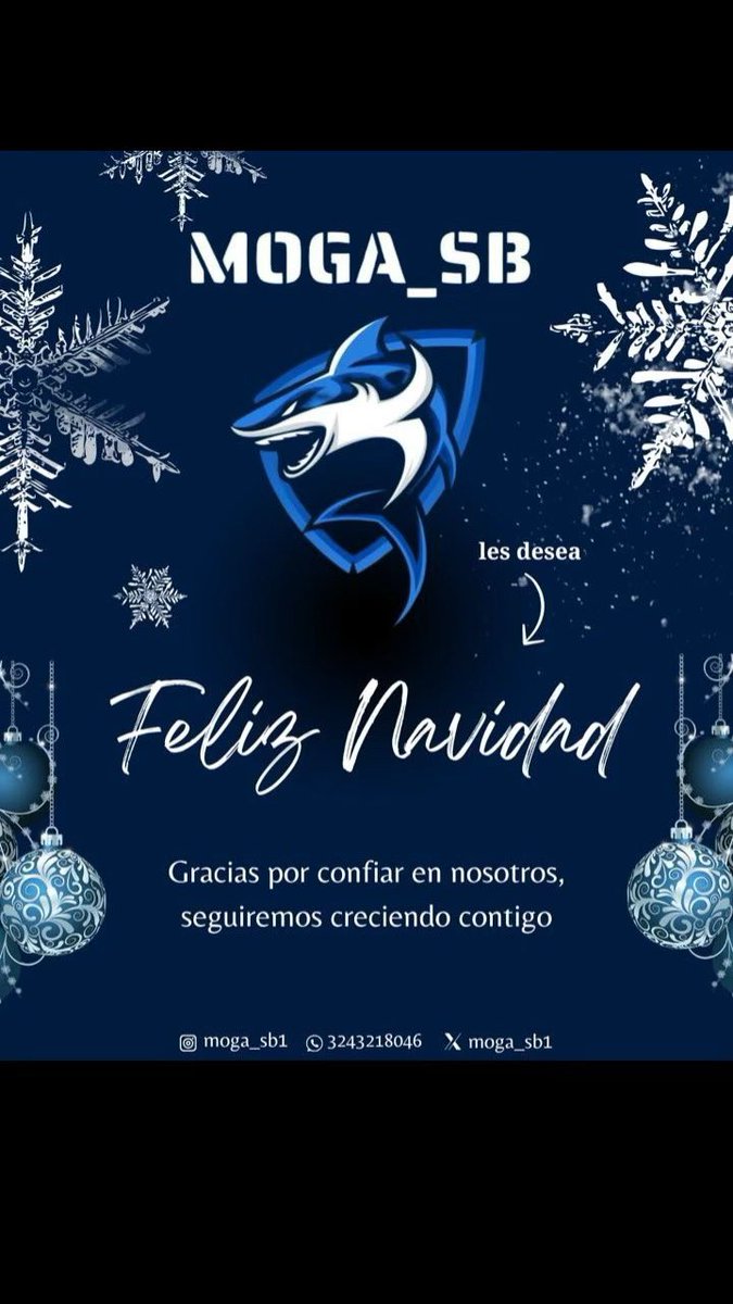 Feliz Navidad les desea Moga SB🎄

En esta época especial, queremos agradecerles por confiar en nosotros durante este año. Su apoyo ha sido nuestro mayor regalo, y esperamos seguir compartiendo grandes momentos con ustedes.

Moga SB🔹🦈