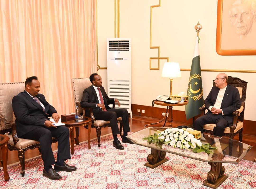 H.E.Sheikh Nur Mohamed Hassan (@sheikhnurm) on Twitter photo Honored to present my credentials to President Asif Ali Zardari as the Somali Ambassador to Pakistan.
Excited to explore this beautiful country and strengthen our ties!@MOFASomalia <a href="/AAliZardari/">AsifAliZardari</a> <a href="/ForeignOfficePk/">Ministry of Foreign Affairs - Pakistan</a> <a href="/TheVillaSomalia/">Villa Somalia</a> Honored to present my credentials to President Asif Ali Zardari as the Somali Ambassador to Pakistan.
Excited to explore this beautiful country and strengthen our ties!@MOFASomalia <a href="/AAliZardari/">AsifAliZardari</a> <a href="/ForeignOfficePk/">Ministry of Foreign Affairs - Pakistan</a> <a href="/TheVillaSomalia/">Villa Somalia</a>