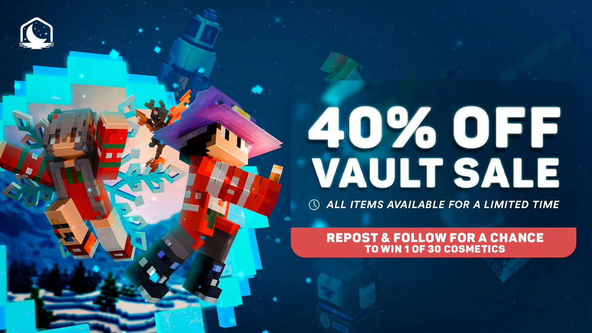 Merry Christmas and Happy Holidays! 🎄 🎅

Our annual Vault Sale is now live at store.lunarclient.com. All items are up to 40% off! ☃️

Like + Follow <a href="/LunarClient/">Lunar Client</a>, <a href="/physcimc/">Matt</a>, and <a href="/TheBroJordan/">Jordan</a> to win a cosmetic of your choice! 🎁
