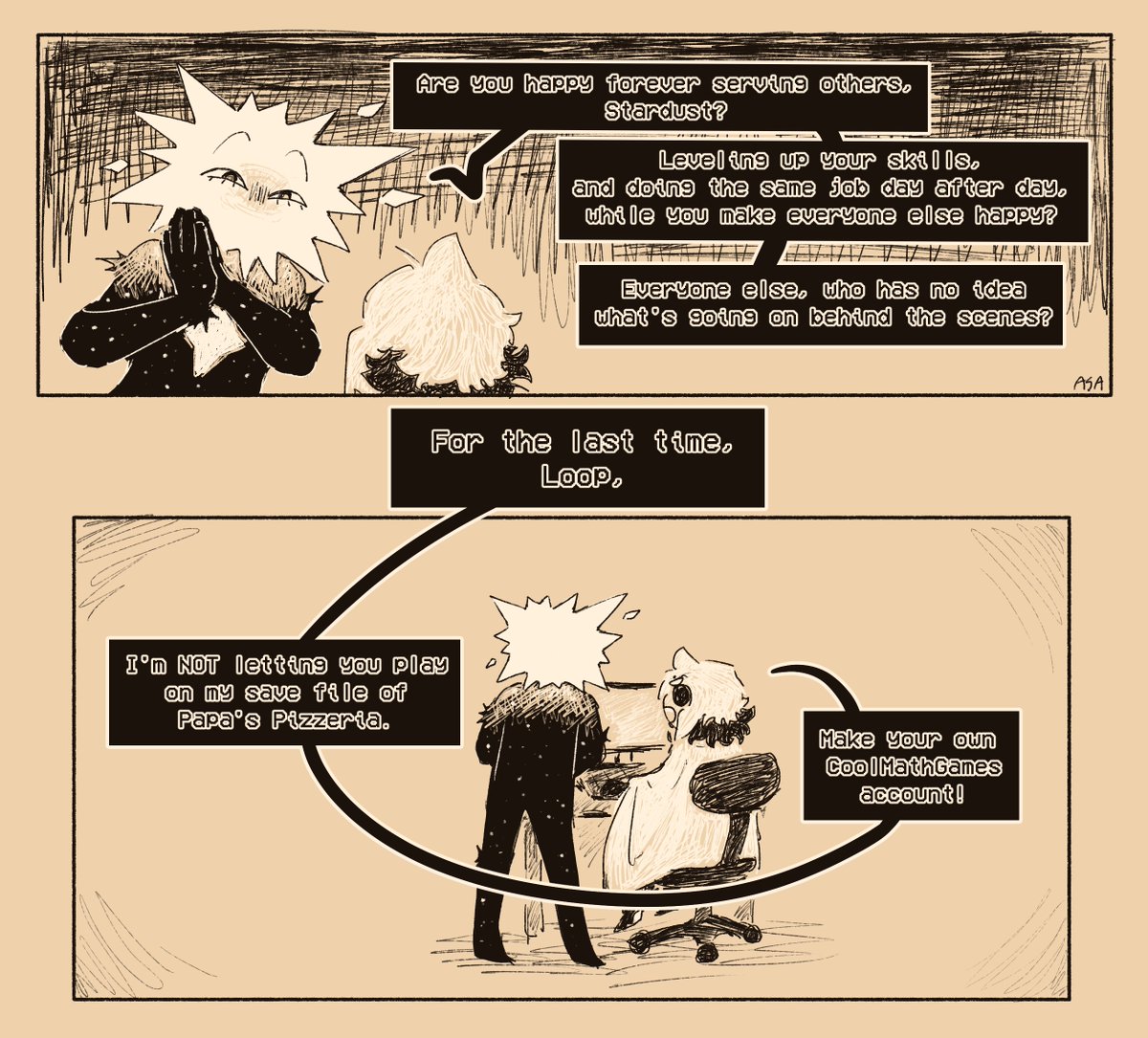 🍕
(idea and dialogue from one of my friends)

#isat #instarsandtime #isatfanart