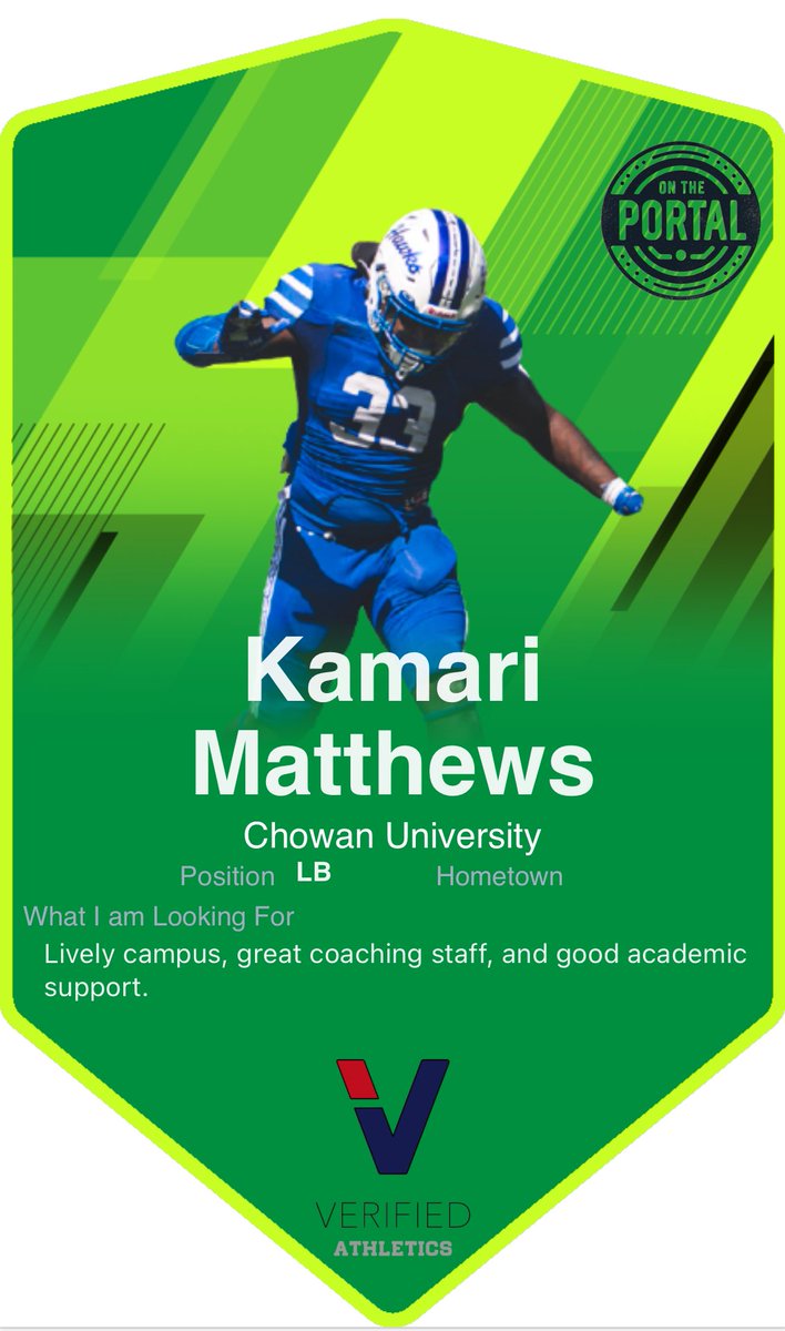 I am in the NCAA transfer portal and I am looking for a new home. Check out my transfer profile at verifiedathletics.com/transfer#trans… @ver_athletics #VerifiedTransferPortal