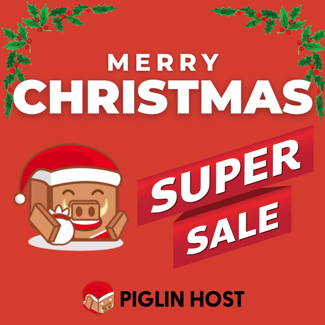 🎄 Merry Christmas from the PiglinHost team! 🎅

What better way to celebrate than by starting a #Minecraft server with friends &amp; family this holiday season?

🎁 Use code 'XMAS24' to get 50% off your first month as a present from us!

Hurry, Offer ends Boxing Day at Midnight EST