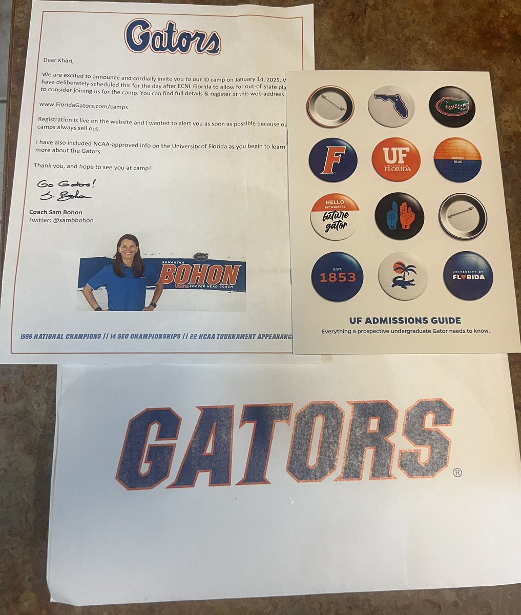 Khari Hontz (@kharihontz) on Twitter photo Thank you so much <a href="/GatorsSoccer/">Gators Soccer</a> and <a href="/sambbohon/">Samantha Bohon</a> for the camp invite!ππ§‘
<a href="/MarcusKelcher/">Marcus Kelcher</a> <a href="/kcaecnl2009/">KC Athletics Academy Elite 09 ECNL</a> <a href="/ImYouthSoccer/">ECNL/GA/Recruiting/College Soccer</a> <a href="/ImCollegeSoccer/">College Soccer Truth β’</a> <a href="/TopDrawerSoccer/">TopDrawerSoccer</a> <a href="/PrepSoccer/">Prep Soccer β½οΈ</a> Thank you so much <a href="/GatorsSoccer/">Gators Soccer</a> and <a href="/sambbohon/">Samantha Bohon</a> for the camp invite!ππ§‘
<a href="/MarcusKelcher/">Marcus Kelcher</a> <a href="/kcaecnl2009/">KC Athletics Academy Elite 09 ECNL</a> <a href="/ImYouthSoccer/">ECNL/GA/Recruiting/College Soccer</a> <a href="/ImCollegeSoccer/">College Soccer Truth β’</a> <a href="/TopDrawerSoccer/">TopDrawerSoccer</a> <a href="/PrepSoccer/">Prep Soccer β½οΈ</a>