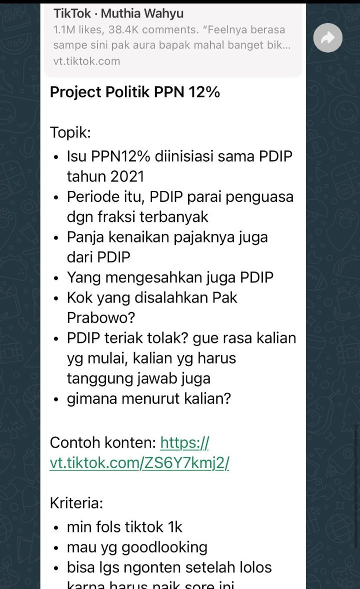 Project politik ppn 12% 

Pokoknya serang habis PDIP
Pokoknya pak prabowo gak salah

Pantesan kreak kreak medsos bertaburan 🤣🤣