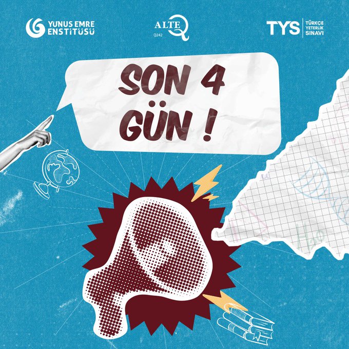 yeeamerika's tweet photo. Only 4 days left to apply for the #TurkishProficiencyExam (TYS), the first ALTE-certified Turkish language exam with international recognition! 

🗓️ Deadline: December 27, 2024
🔗 Apply: https://t.co/KdgDOsLlSf
ℹ️ Details: https://t.co/kxox7hCJdF

#LearnTurkish @yeeorgtr https://t.co/GNUeLAd6Nx