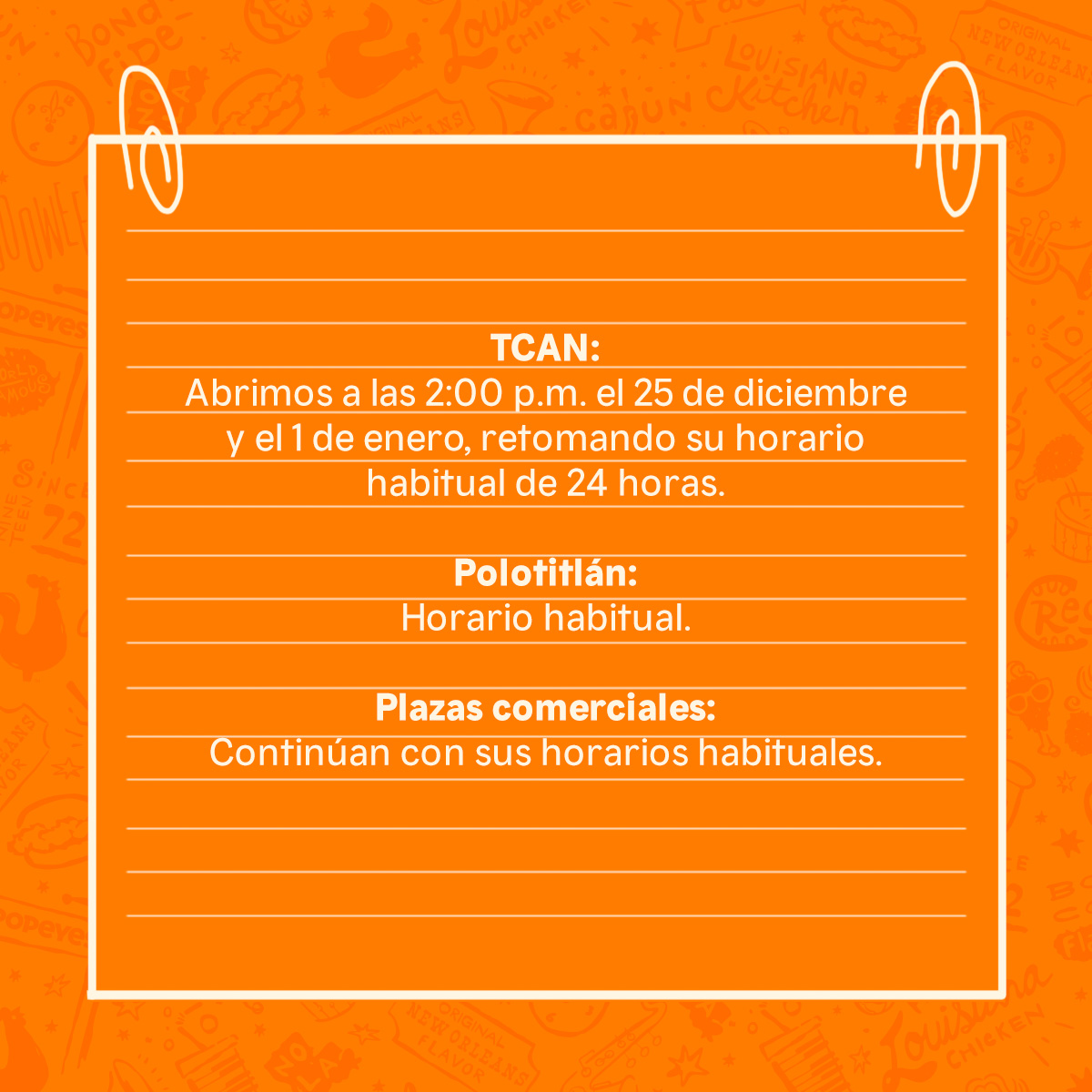 ¡Que estas fiestas estén llenas de sabor y felicidad! 🎄🍗 Consulta nuestros horarios especiales y ven por tu pollo favorito. 🎉✨