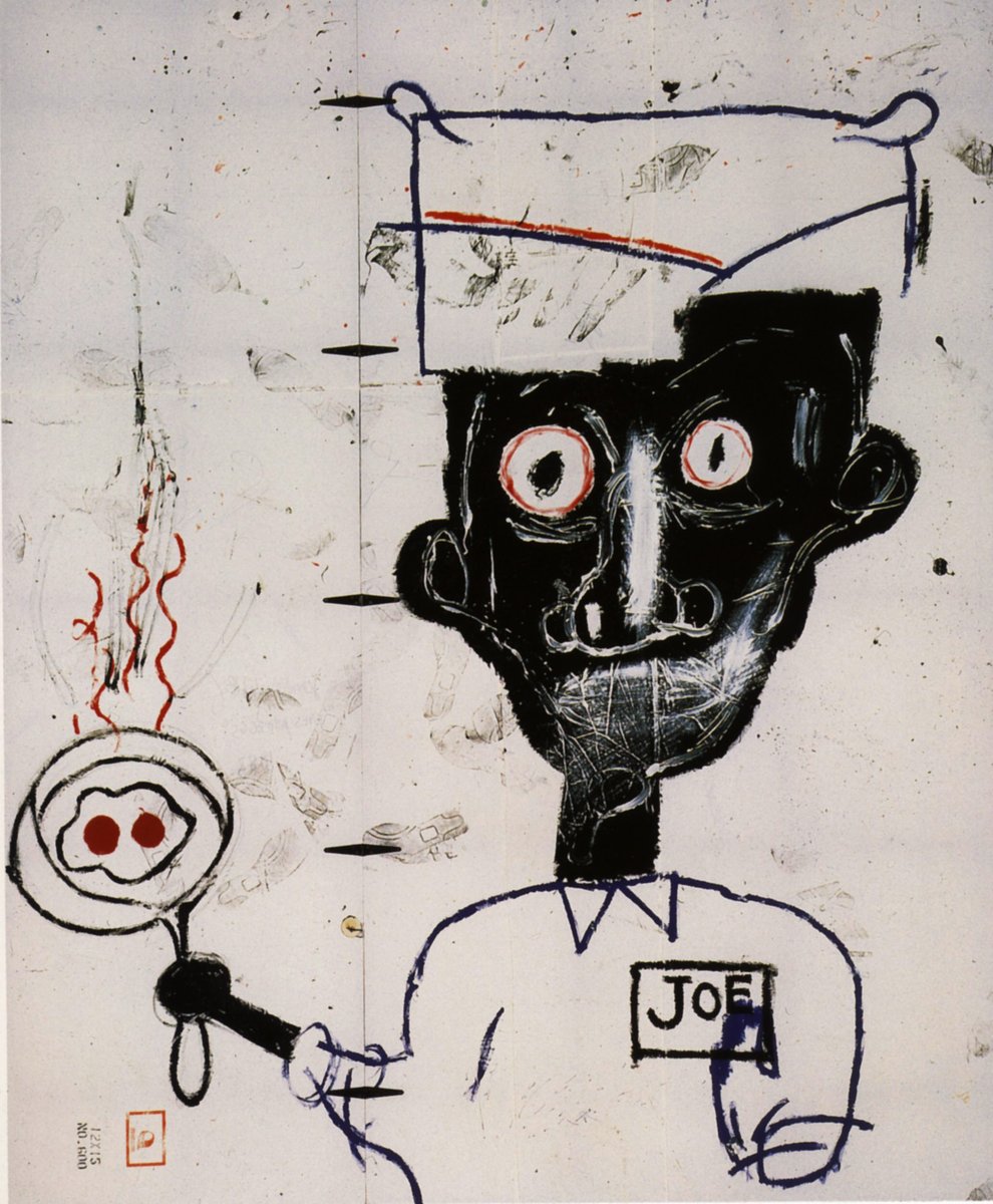 vintagebasquiat's tweet photo. Eyes and Eggs (1983) | DM https://t.co/MAbUuvTCXl