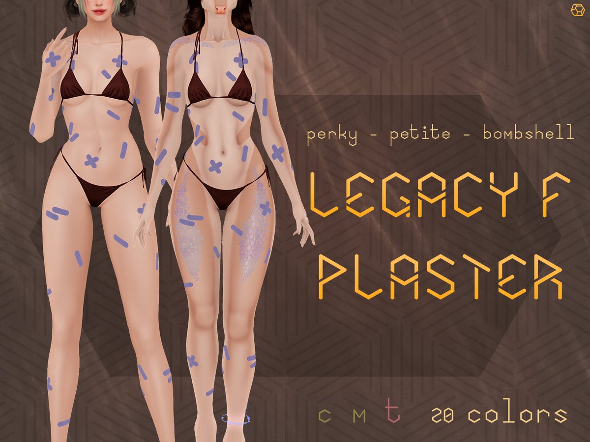 New release! Plasters for Legacy Fem Regular + Bombshell + Perky + Petite body
This pack contains more than 70 individual plasters for your healing needs 🩹

Taxi: maps.secondlife.com/secondlife/Orm…

#SL #Secondlife #SLFurry #FurrySL #CORUNDUM #Kazilingwa