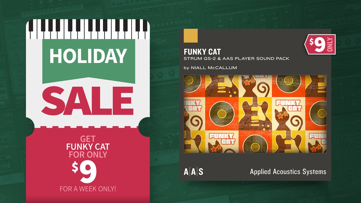 Funky Cat by Niall McCallum can be yours for only $9 for a week only. Funky Cat highlights the golden era of funk on the guitar. Get Funky Cat today: applied-acoustics.com/funky-cat/ Our Holiday Sale is going strong: applied-acoustics.com/promo/