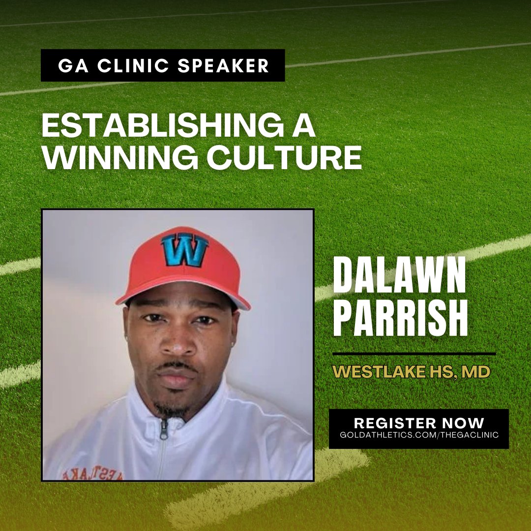 Gold Athletics (@goldathletics) on Twitter photo Join us at the #GACoachesClinic in Ocean City, MD, where <a href="/DaLawnParrish/">DaLawn Parrish</a> will be diving into “Establishing A Winning Culture.” Don't miss this opportunity to gain insights & strategies to take your coaching game to the next level! 💪 Register now: goldathletics.com/thegaclinic Join us at the #GACoachesClinic in Ocean City, MD, where <a href="/DaLawnParrish/">DaLawn Parrish</a> will be diving into “Establishing A Winning Culture.” Don't miss this opportunity to gain insights & strategies to take your coaching game to the next level! 💪 Register now: goldathletics.com/thegaclinic