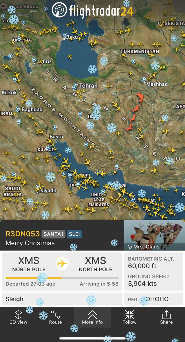 Santa making a detour over Iran? Watch out for SAMs!