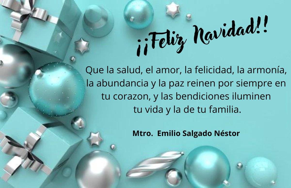 EmilioSalgadoN's tweet photo. Mis mejores deseos para todos ustedes en estas fechas, reciban un fuerte abrazo a la distancia. 🎁 https://t.co/8hZz3MtkgN