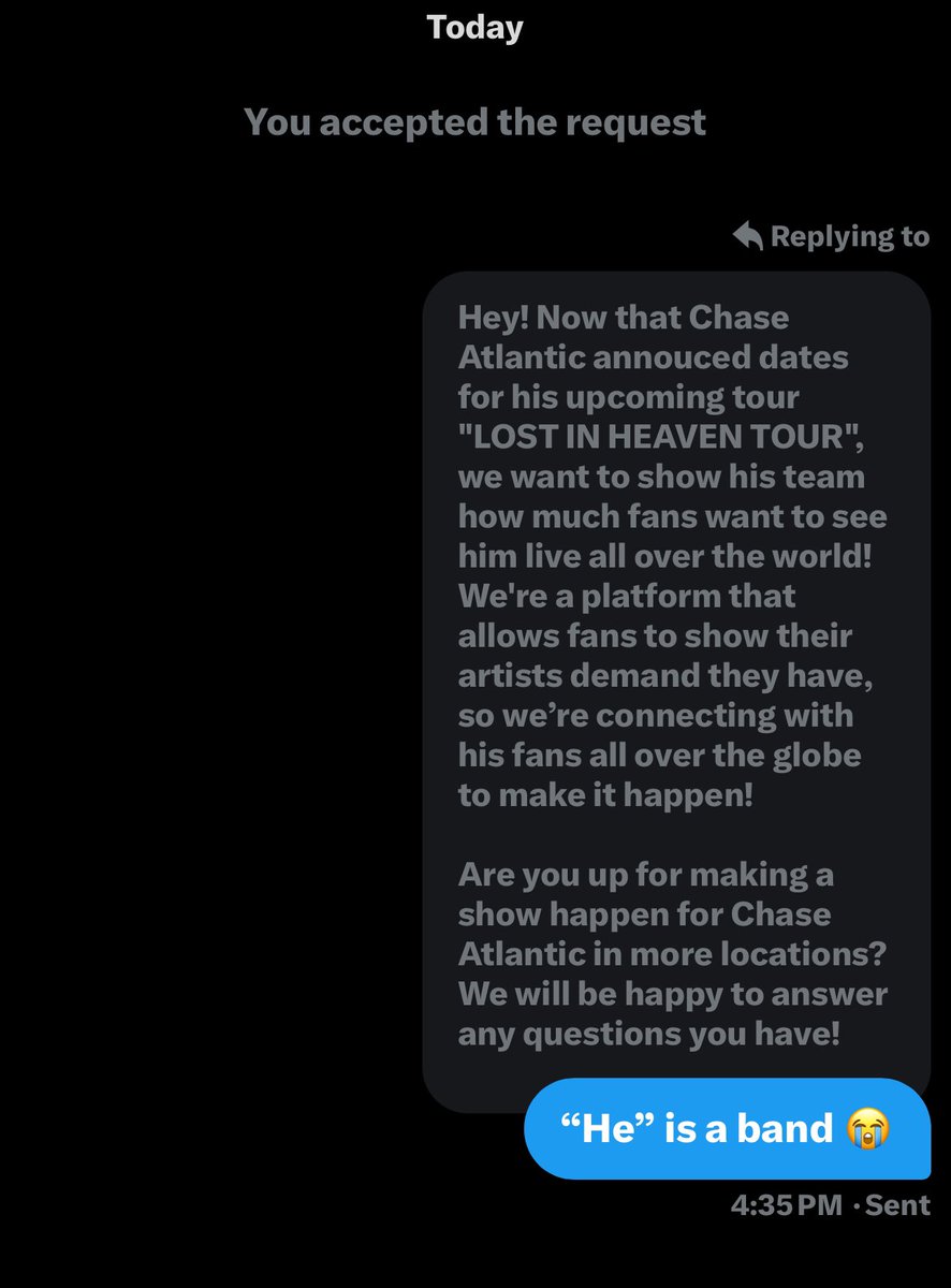 Chase Atlantic Tour Updates tweet media