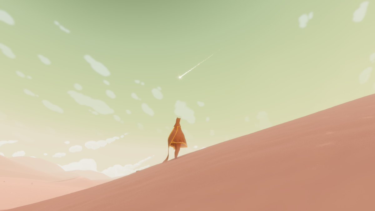 SnowedInChris's tweet photo. What a gorgeous game! Truly a way to relax. 

#journey #journeygame #sony #pcgame https://t.co/2goyq8HYBW
