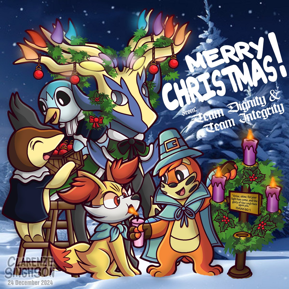 🎄✨Happy Holidays from my Pokémon Super Mystery Dungeon teams!✨🎄 I hope  y'all are having a festive Christmas this year!, image size:1200x1200